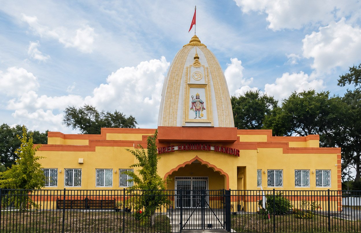 The front of Shree Hanuman Mandir in Orlando